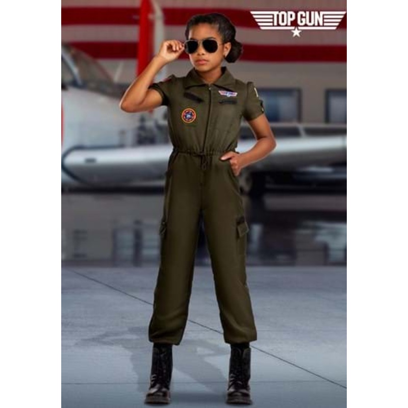 Flight Suit Top Gun Costume for Girls X-Small