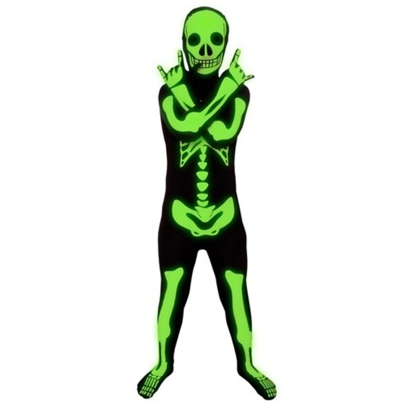 Glow in the Dark Skeleton Costume for Kids Small