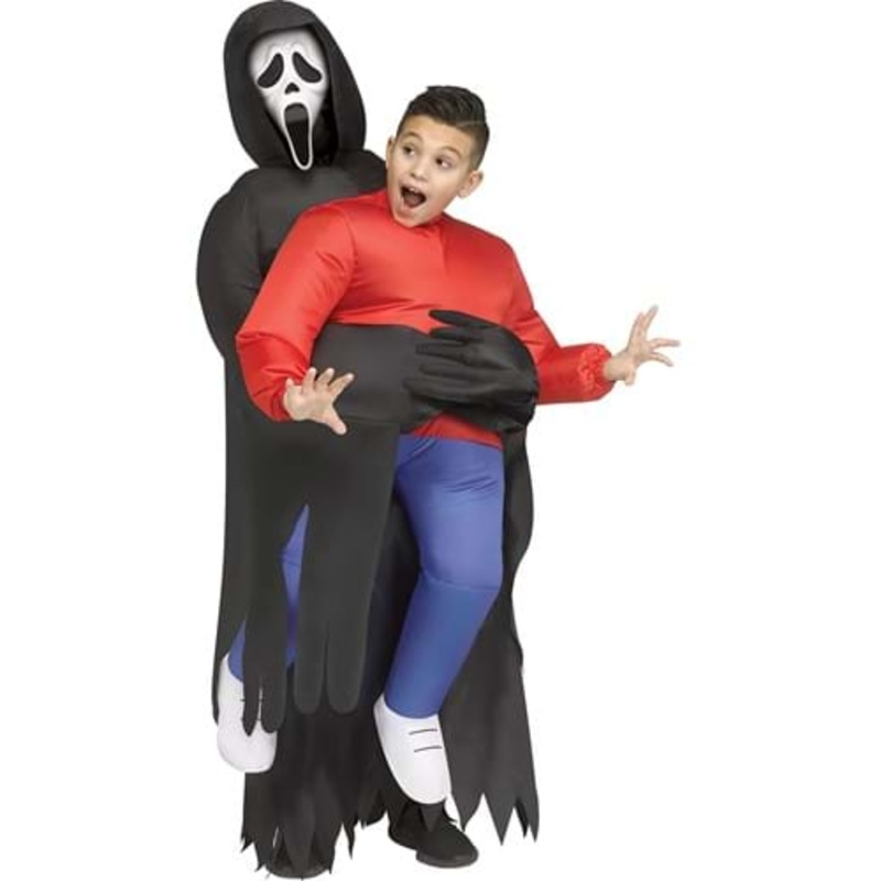 Inflatable Ghost Face Piggyback Costume for Kids Standard
