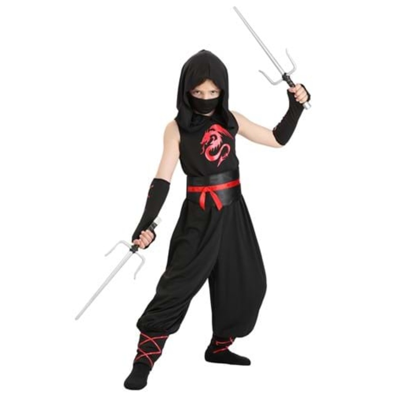 Muscle Black Ninja Costume for Kids Small
