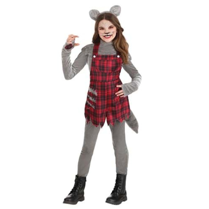 Plaid Werewolf Costume for Girls Small