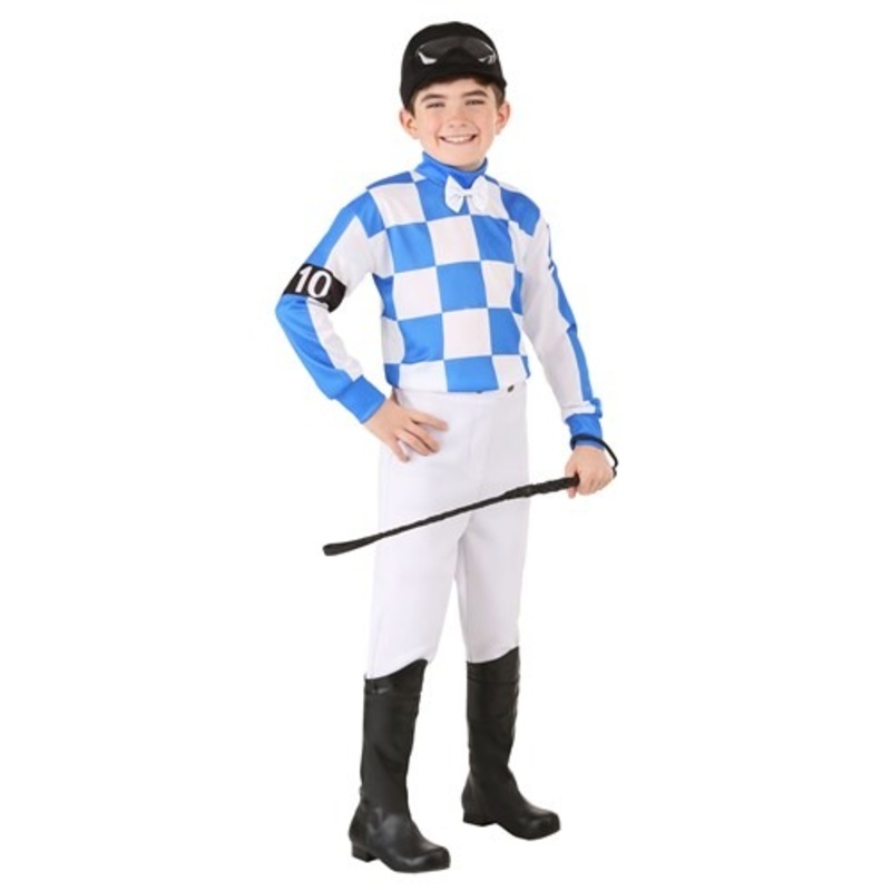 Blue Jockey Kid's Costume Medium