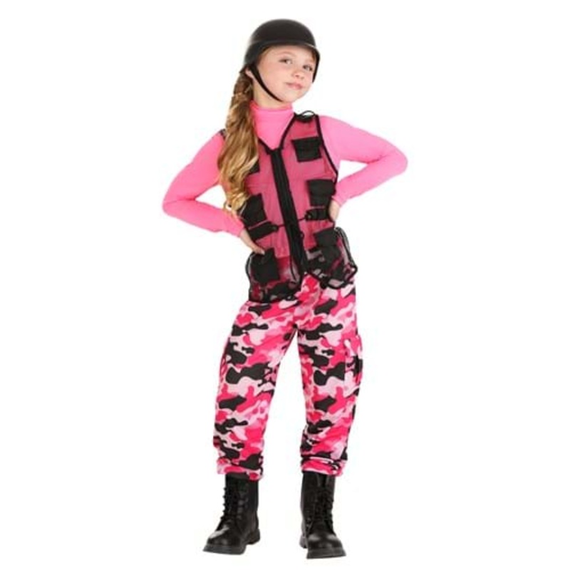 Pink Camo Girl's Trooper Costume Small