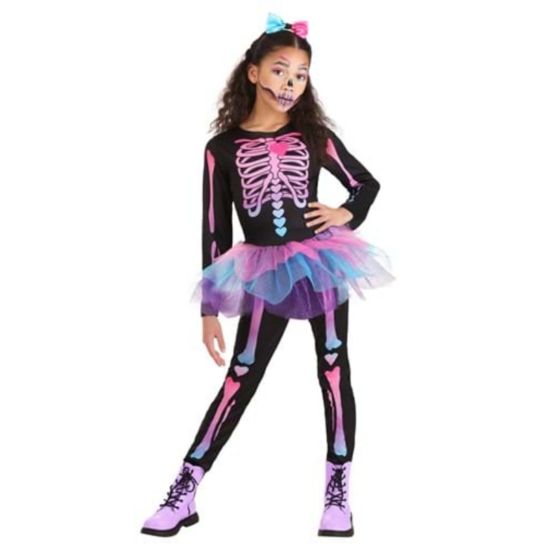 Rainbow Skeleton Girls Costume Medium