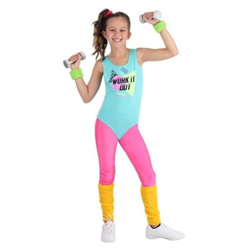 Totally 80s Workout Costume for Girls Small