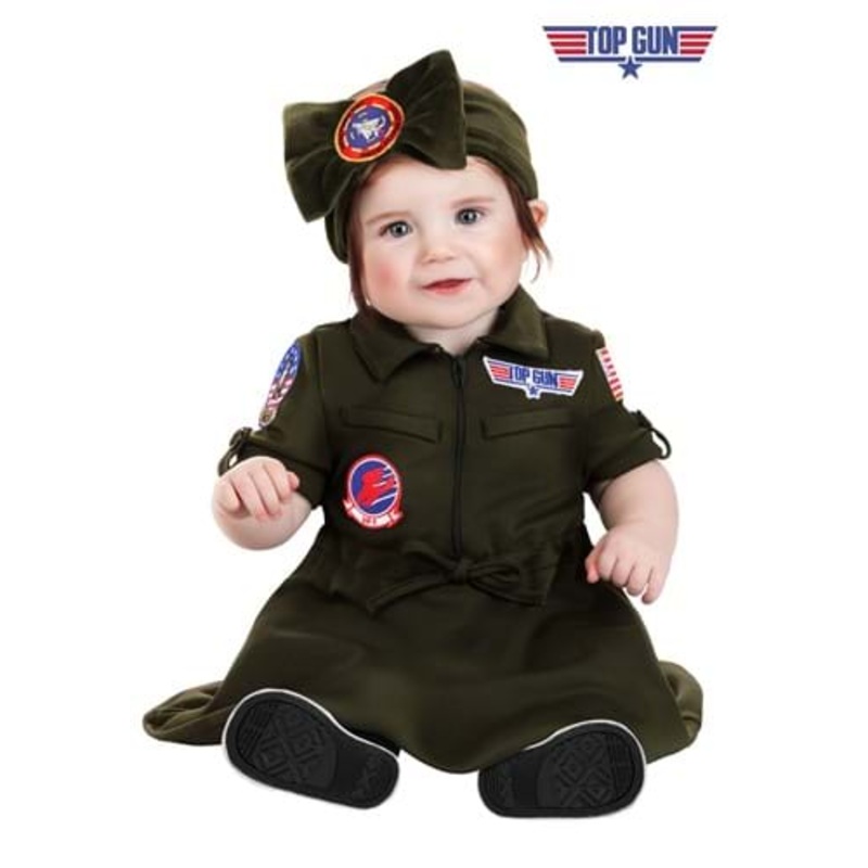 Girl's Flight Suit Top Gun Infant Costume Dress 3/6Mo