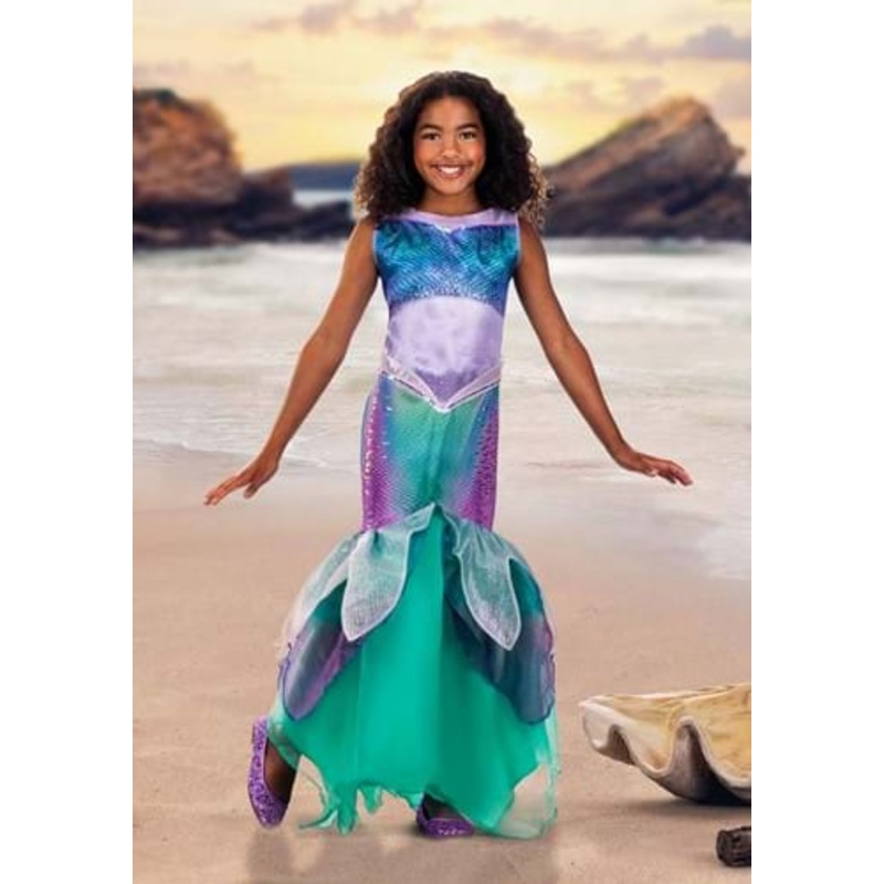 Girl's Little Mermaid Live Action Deluxe Ariel Costume Dress 3T/4T