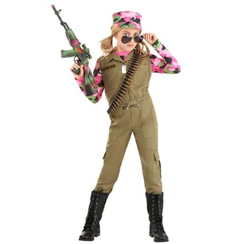Girl's Pink Camo Army Costume Small