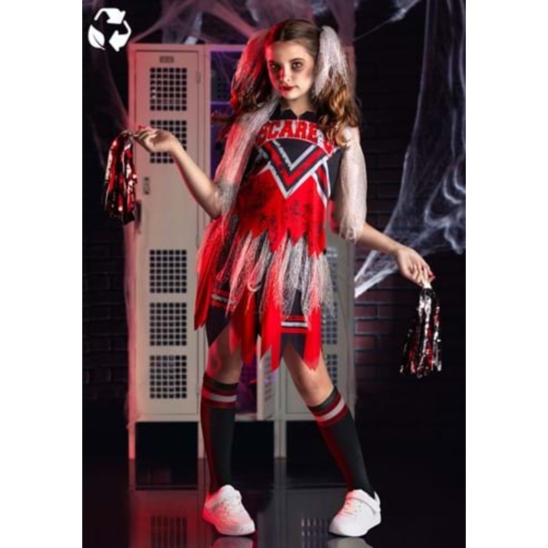 Scare U Cheerleader Sustainable Materials Costume for Girls X-Small