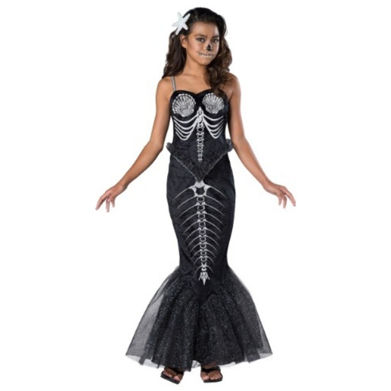 Skeleton Mermaid Costume for Girls X-Small