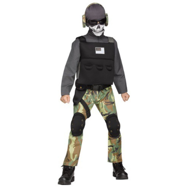 Skull Soldier Costume for Boys Small (4-6)