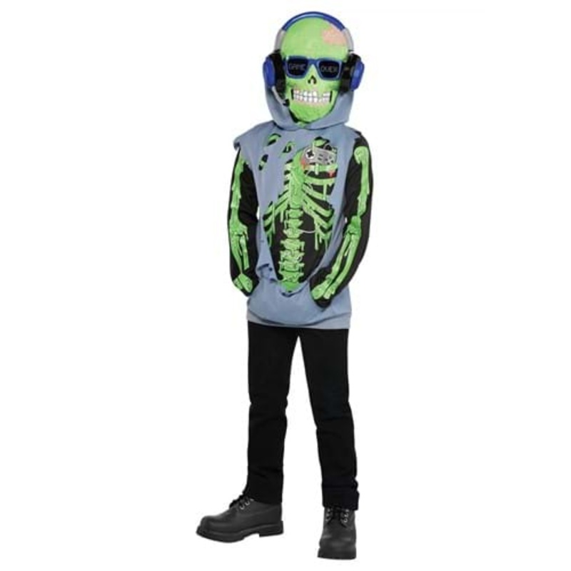 Boy's Zombie Glow-in-the-Dark Gamer Costume Large