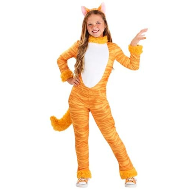 Girl's Big Tailed Tabby Cat Costume Small