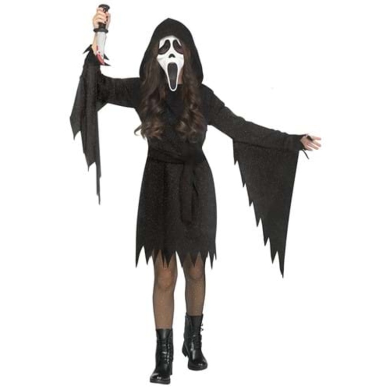 Girl's Glitter Ghost Face Costume Small