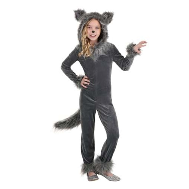 Grey Wolf Costume for Girls Small