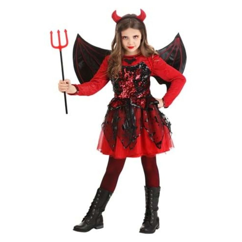 Sparkling Devil Dress Costume for Girls X-Small