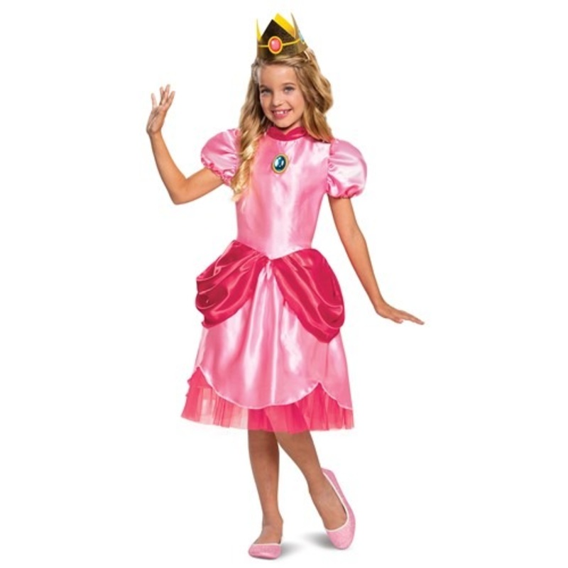 Super Mario Classic Princess Peach Costume for Girls Size 4/6