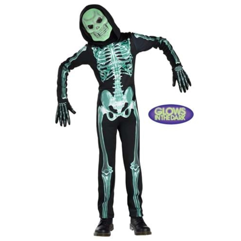 Boy's Glow in the Dark Skeleton Costume Small