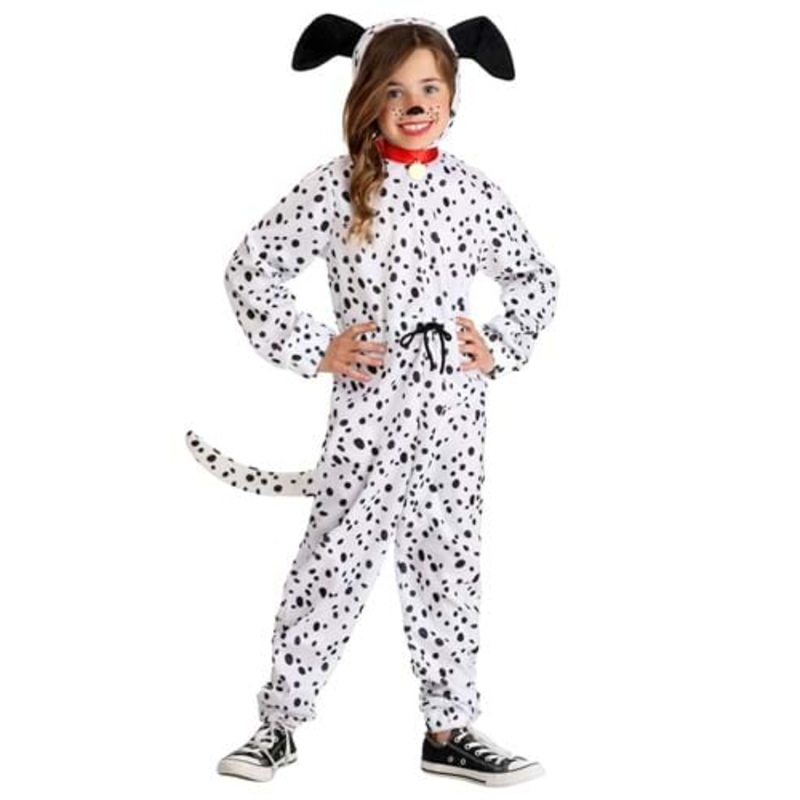 Cozy Dalmatian Jumpsuit Costume for Girls X-Small