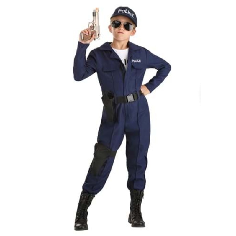 Girl's Tactical Cop Jumpsuit Costume X-Small