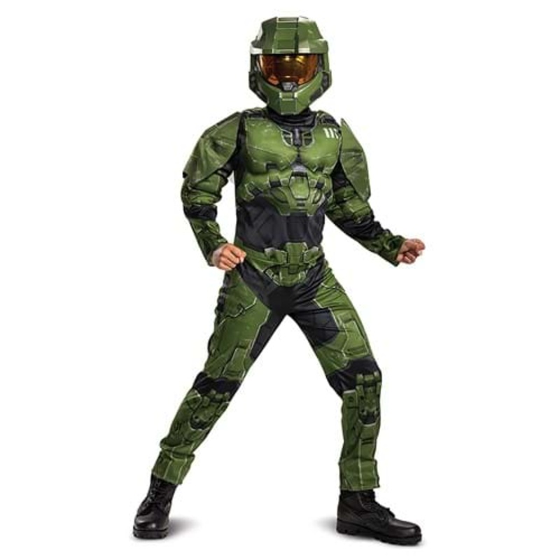 Halo Infinite Master Chief Muscle Costume for Kids Size 4/6