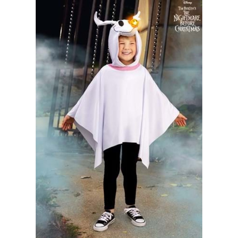 Nightmare Before Christmas Zero Costume Poncho for Toddlers 2T/4T