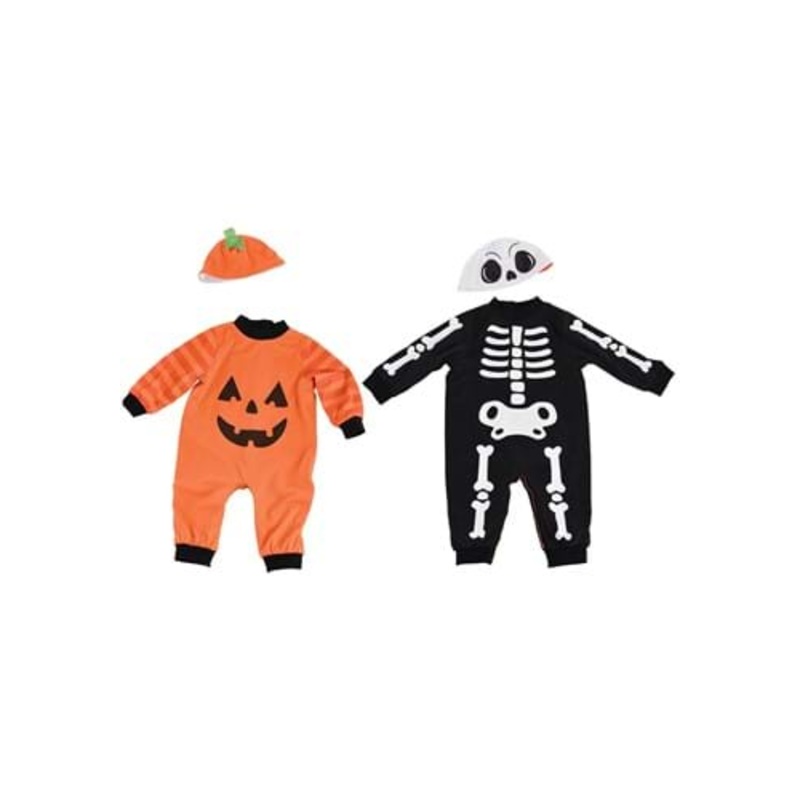 Reversible Skeleton & Pumpkin Infant Onesie Costume Standard