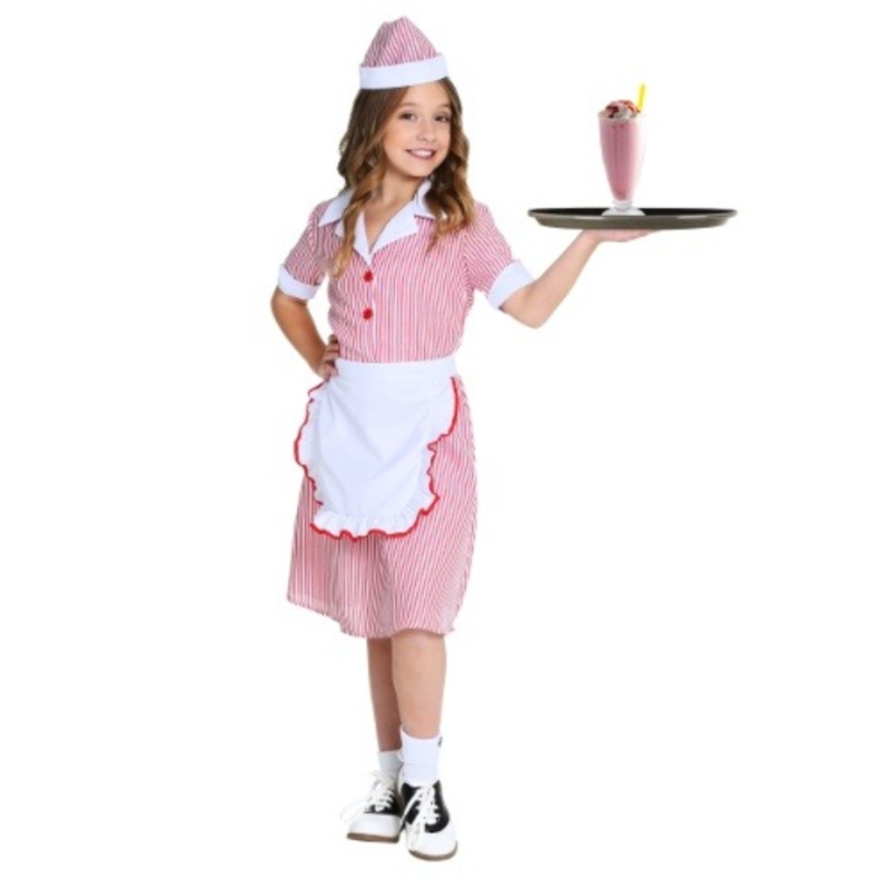 50's Car Hop Costume Dress for Girls Small