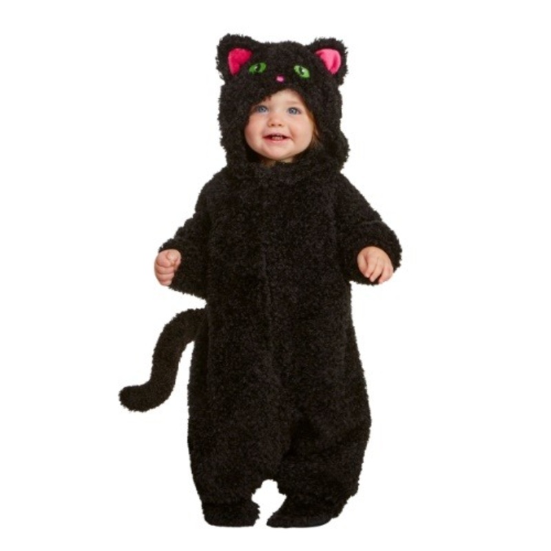Fuzzy Black Cat Costume for Infants 0/9Months