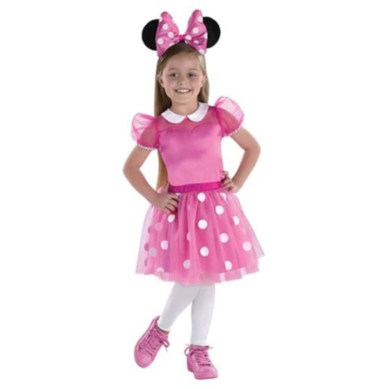 Girl's Pink Minnie Mouse Dress Costume Medium