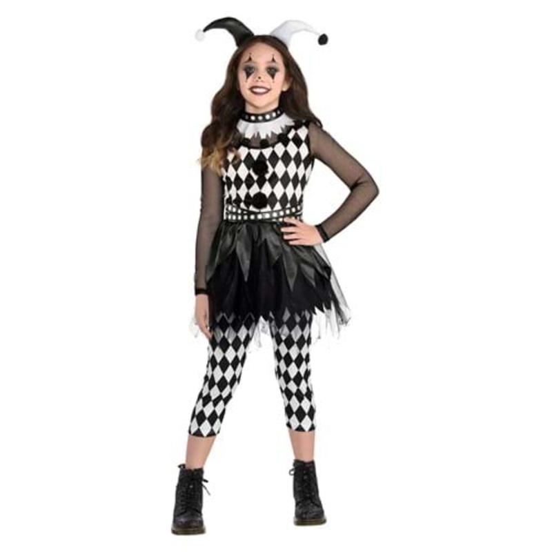 Girl's Punky Jester Costume Medium