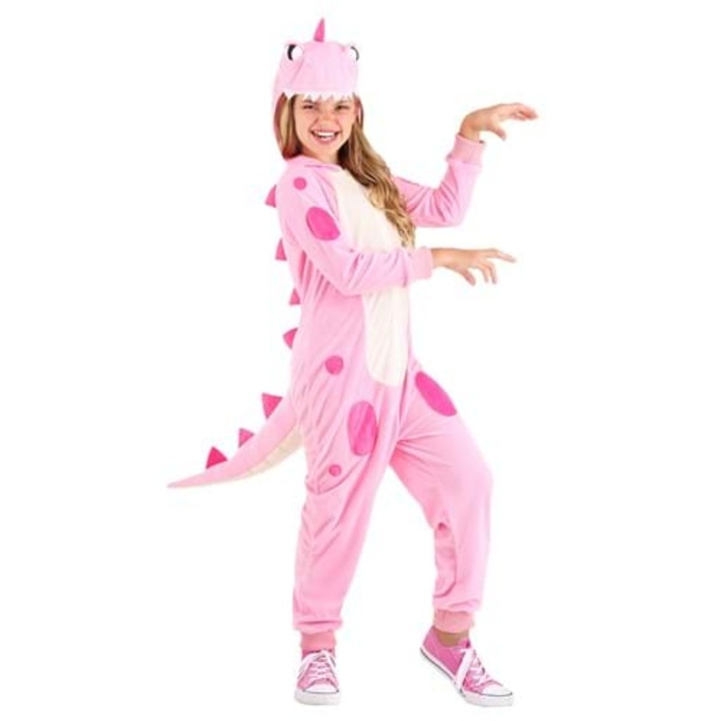 Pink Dinosaur Onesie for Girls X-Small
