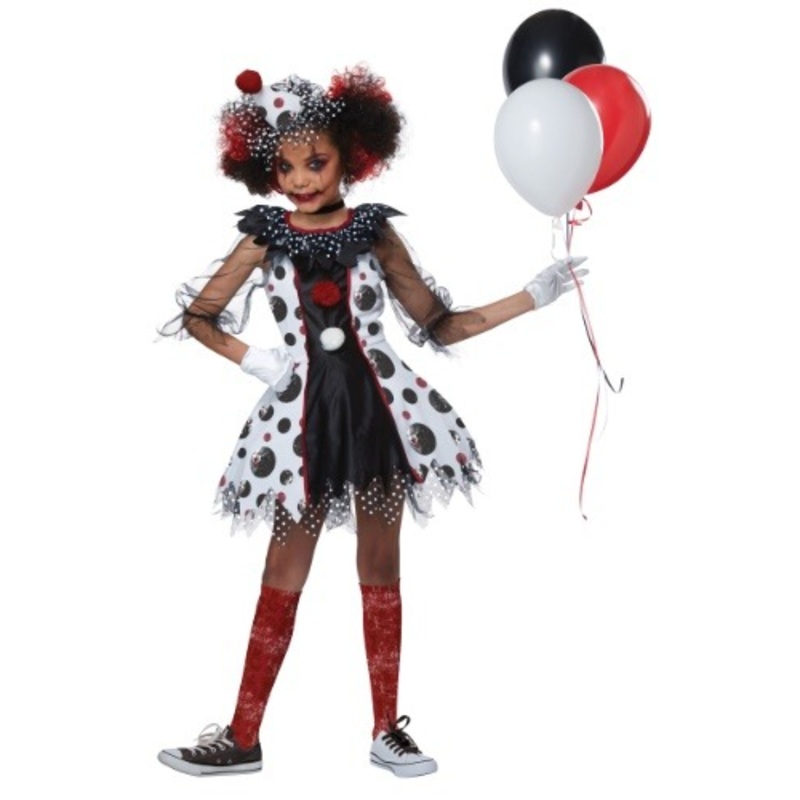 Creepy Clown Costume for Girls Small