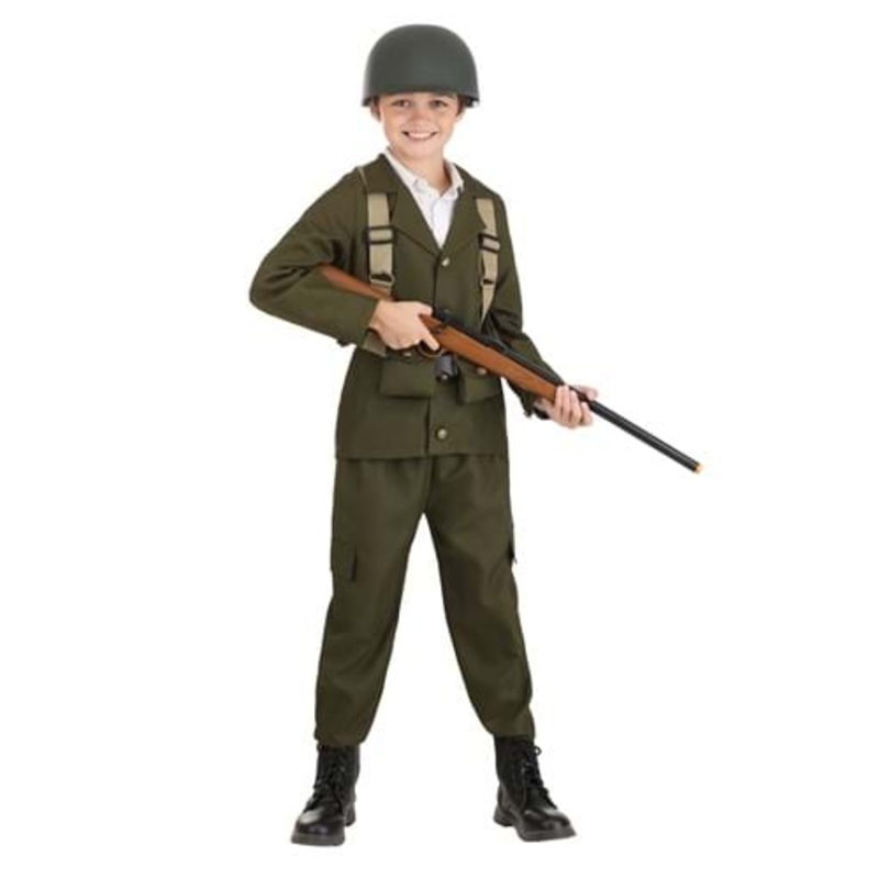 Deluxe WW2 Soldier Costume for Kids Small