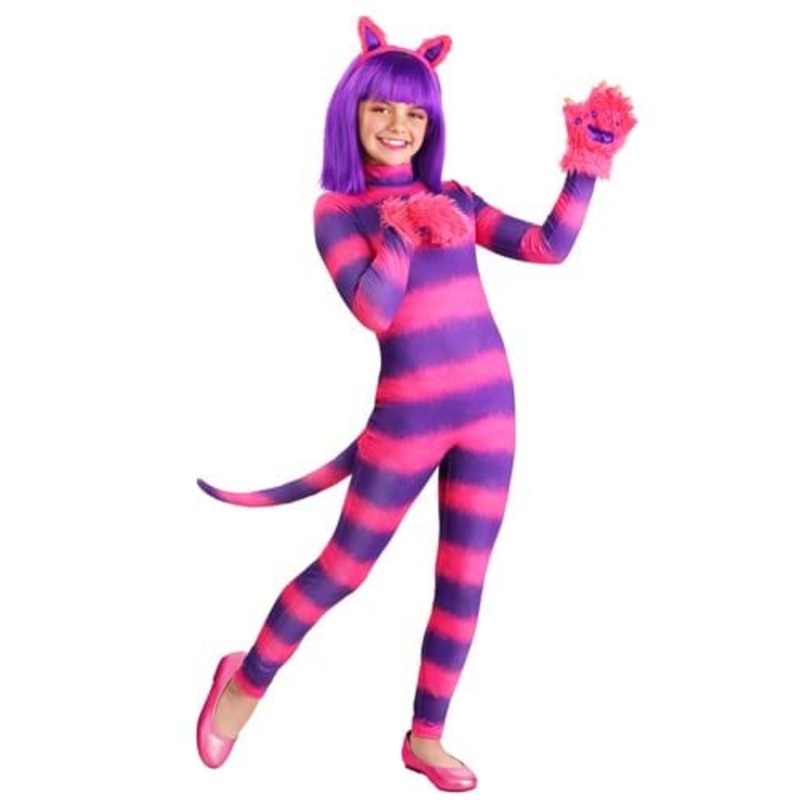 Feisty Cheshire Cat Bodysuit Girl's Costume Small