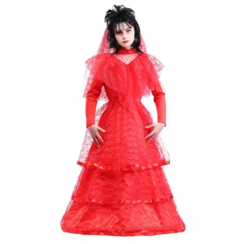 Girl's Gothic Red Wedding Dress Costume X-Small