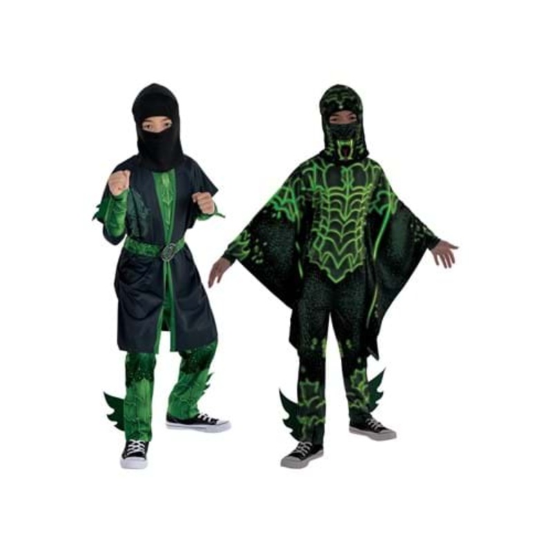Kid's Green Dark Ninja Costumes Small