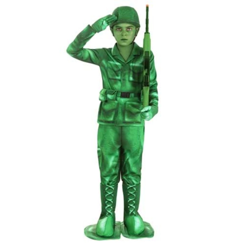 Kid's Plastic Green Army Man Costume X-Small