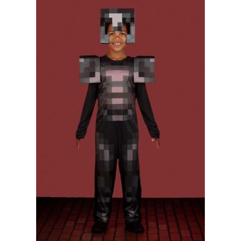 Minecraft Netherite Armor Jumpsuit Kid's Classic Costume Size 4/6