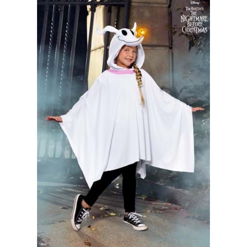 Nightmare Before Christmas Zero Costume Poncho for Kids S/M