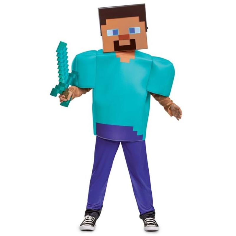 Deluxe Minecraft Steve/Herobrine Costume for Kids Small
