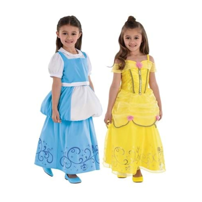 Girl's Toddler Reversible Belle Costume Dress 3T/4T