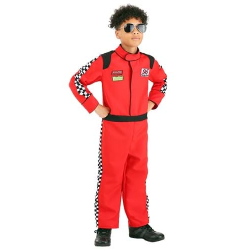 Kid's Red Racer Jumpsuit Costume X-Small