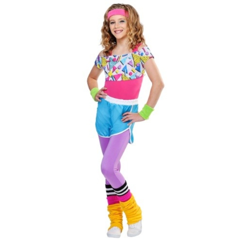 Work It Out Girl's 80s Costume X-Small