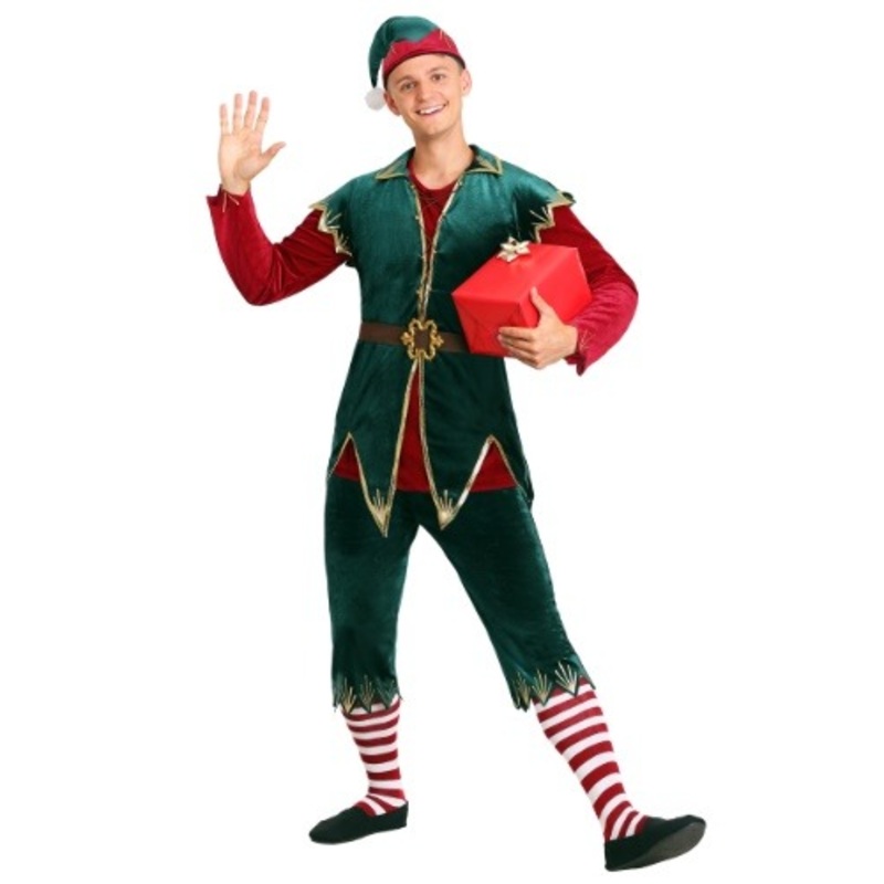 Deluxe Holiday Elf Costume for Men