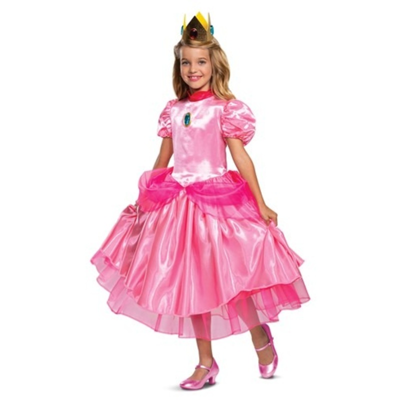 Deluxe Super Mario Princess Peach Costume for Girl's Size 4/6