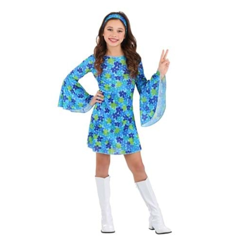 Girl's Wild Flower 70s Costume Dress X-Small