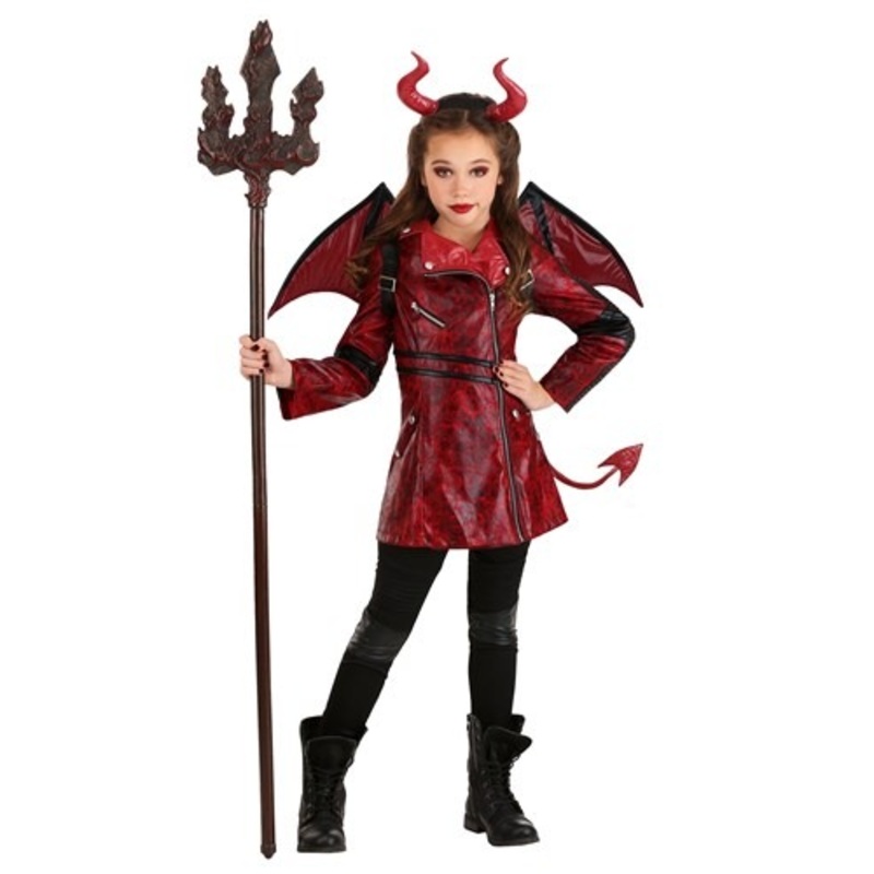 Leather Girls Devil Costume X-Small
