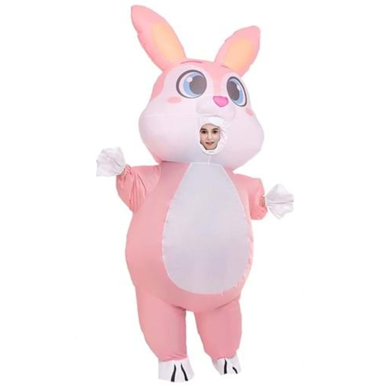 Full Body Pink Bunny Inflatable Costume for Adults