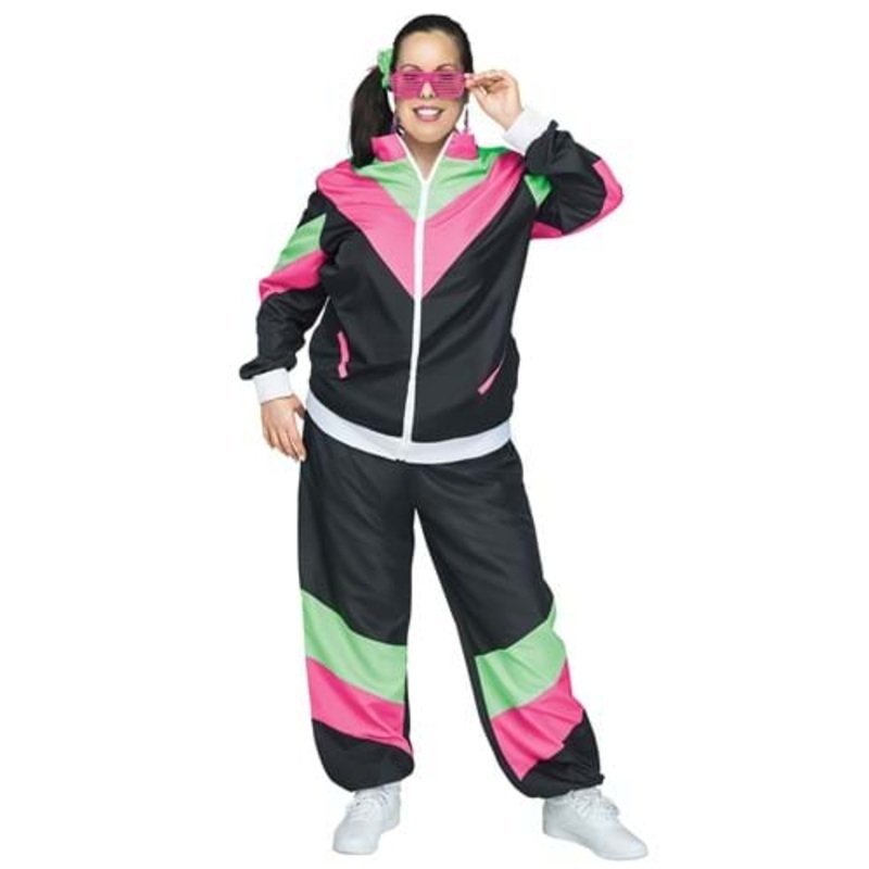 Plus Size 80's Track Suit Costume for Women